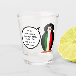 Italienisch sprechende Ms Penguin Personalisiert  Schnapsglas