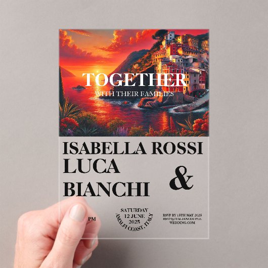 Italienisch Sunset Coastal Bold Wasserfarbe Landsc Acryleinladungen (Insitu (Handheld))