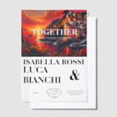 Italienisch Sunset Coastal Bold Wasserfarbe Landsc Pergament Einladungen (Versetzt)