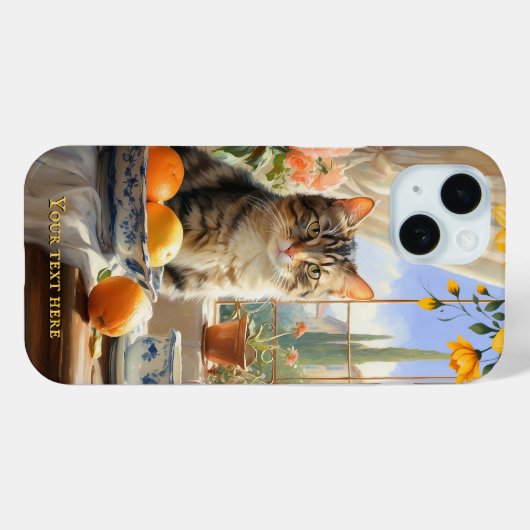 Italienisch Tabby Cat Fine Art Phone Case (Rückseite (Horizontal))