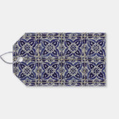 Italienisch Tiles Azulejo Blue White Geometric Wed Geschenkanhänger (Rückseite Horizontal)