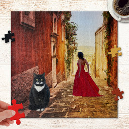 Italienisch Tuxedo Cat Feine Malerei Puzzle