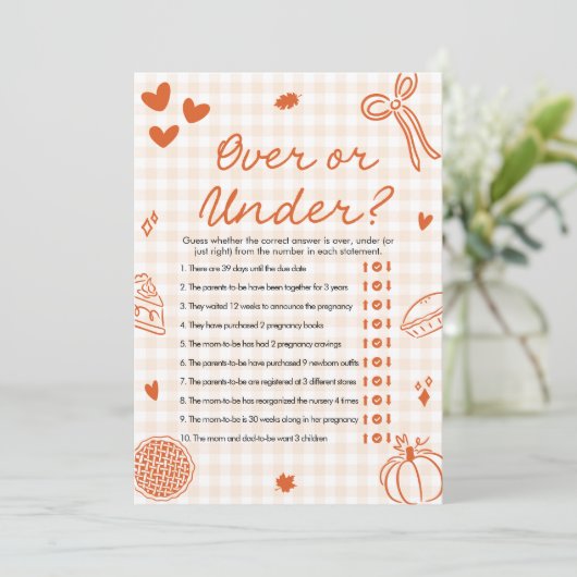 Italienisch über oder unter Babydusche Einladung (Stehend Vorderseite)