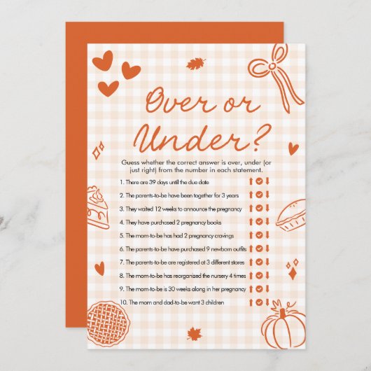 Italienisch über oder unter Babydusche Einladung (Vorne/Hinten)