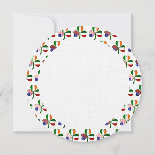 Italienisch-USA-Kleeblatt Personalisiert Geburtsta Einladung (Rückseite)