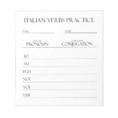 Italienisch | Verbs Conjugation Practice Notizblock (Vorderseite)