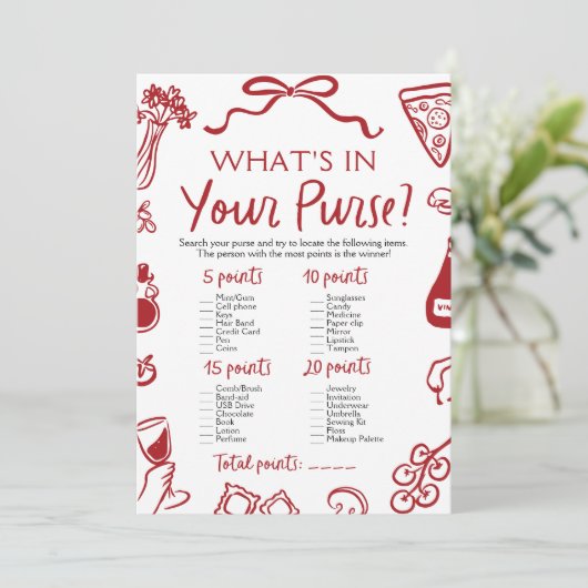 Italienisch Was ist in deinem Brautparty? Einladung (Stehend Vorderseite)