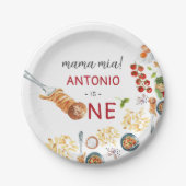 Italienisch Wasserfarbe 1. Geburtstag Pappteller (Vorderseite)