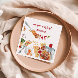 Italienisch Wasserfarbe 1. Geburtstag Serviette