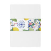 Italienisch Wedding Sicilian Tile Lemon Einladungsbanderole (Rückseitenbeispiel)