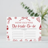 Italienisch wie alt war das Brautparty der Braut Einladung (Stehend Vorderseite)