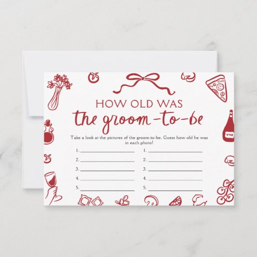 Italienisch, wie alt war das Gräuel-Brautparty Einladung (Vorderseite)