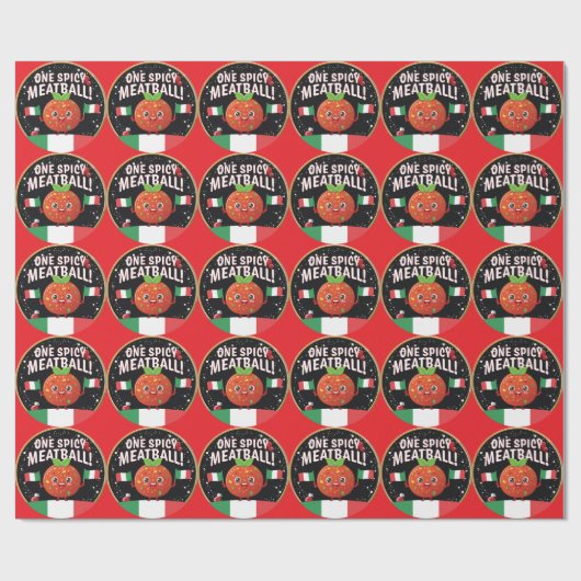 Italienisch-würziges Meatball-Design mit italienis Geschenkpapier (Flach)