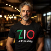 Italienisch Zio Green White Red Uncle T-Shirt