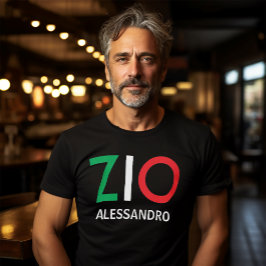 Italienisch Zio Green White Red Uncle T-Shirt
