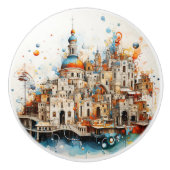 Italienische Abstrakte Architektur Keramikknauf (Vorderseite)