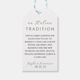 Italienische Almond Wedding Tradition Gefallen Tag Geschenkanhänger