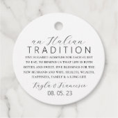 Italienische Almond Wedding Tradition Gefallen Tag Geschenkanhänger (Vorderseite)