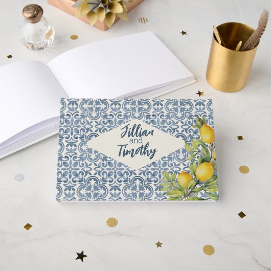 Italienische Amalfi-Hochzeit Gästebuch (Vorderseite Offen)