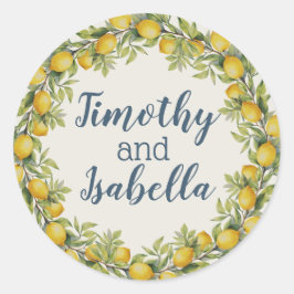 Italienische Amalfi-Hochzeit Runder Aufkleber