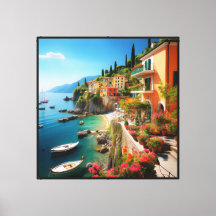 Italienische Amalfi-Küste auf Leinwand