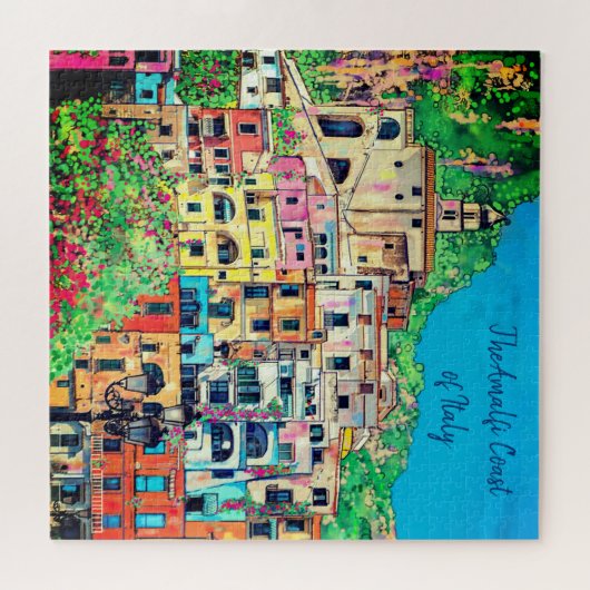 Italienische Amalfi Küste Digitale Kunst Puzzle (Horizontal)