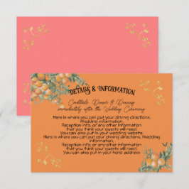 Italienische Amalfi Küste Orangen Detail-Info-Kart Einladung