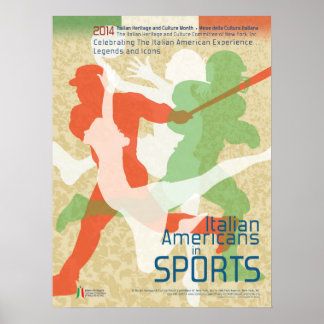 Italienische Amerikaner in Sportplakat Poster