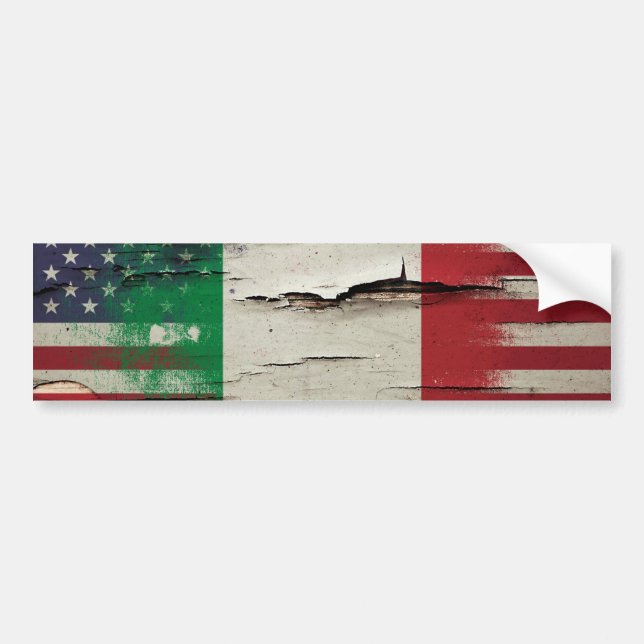 Italienische amerikanische Flagge der Autoaufkleber (Vorne)