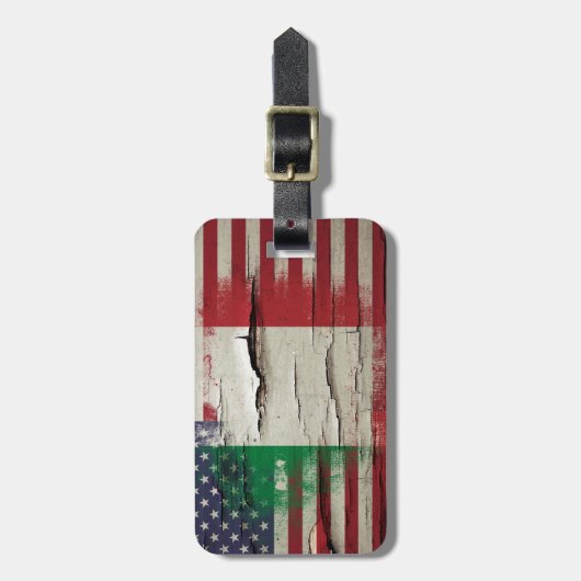 Italienische amerikanische Flagge der Gepäckanhänger (Vorderseite vertikal)