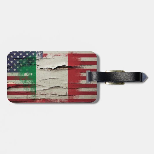 Italienische amerikanische Flagge der Gepäckanhänger (Rückseite horizontal)