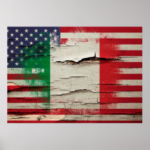 Italienische amerikanische Flagge der Poster
