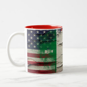 Italienische amerikanische Flagge der Zweifarbige Tasse