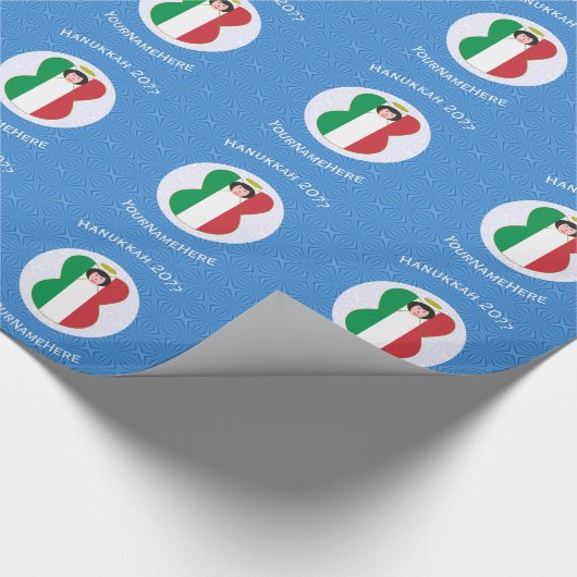 Italienische Angelflagge für Hanukkah Geschenkpapier (Ecke)
