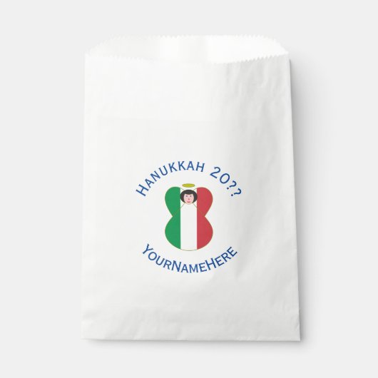 Italienische Angelflagge für Hanukkah Geschenktütchen (Vorderseite)