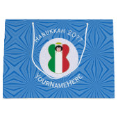 Italienische Angelflagge für Hanukkah Große Geschenktüte (Vorderseite)