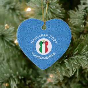 Italienische Angelflagge für Hanukkah Keramik Ornament