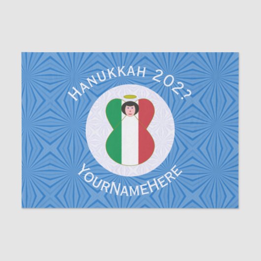 Italienische Angelflagge für Hanukkah Seidenpapier (Vorderseite)