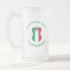 Italienische Angelflagge zu Weihnachten Mattglas Bierglas