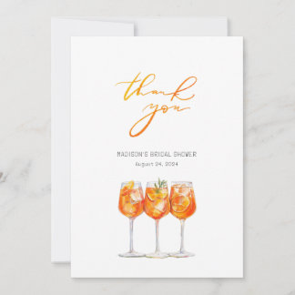 Italienische Aperol Spritz-Brautabschieds-Dankeskk Dankeskarte