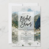 Italienische Aquarellszene Brigadedusche Einladung (Vorderseite)