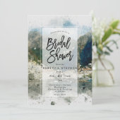 Italienische Aquarellszene Brigadedusche Einladung (Stehend Vorderseite)