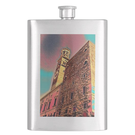 Italienische Architekturmalerei Flachmann (Vorderseite)