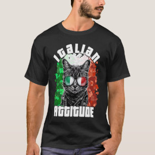 Italienische Attitüde  Katze Sonnenbrille Italienf T-Shirt
