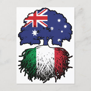 Italienische australische Treueflagge Postkarte