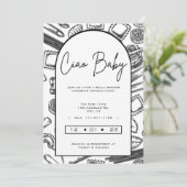 Italienische Babydusche, Ciao Baby, geschlechtsneu Einladung (Stehend Vorderseite)