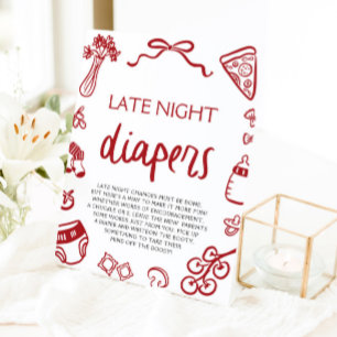 Italienische Babydusche Spätnachtsdiapers Sockelschild