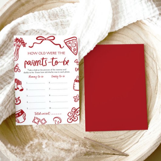 Italienische Babydusche von Hand gezeichnet, wie a Einladung