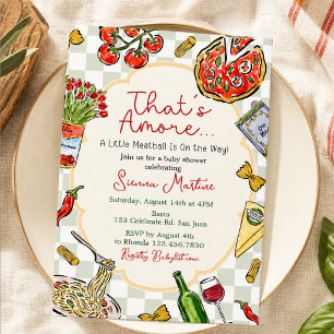 Italienische Babyparty   Das ist Amore    Einladung