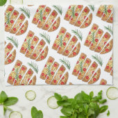 Italienische Bäckerei Focaccia Olivenöl Brot Tomat Geschirrtuch (Gefaltet)